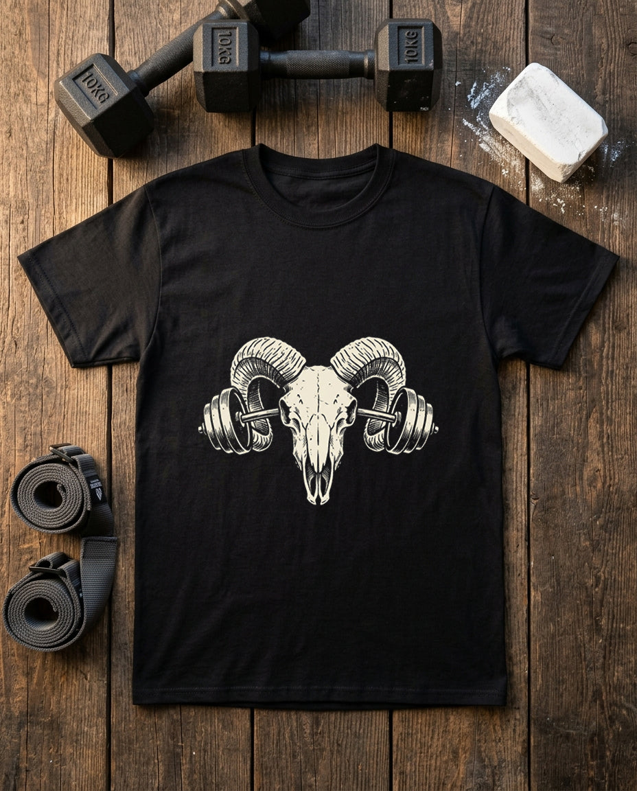 Ram Skull & Barbell