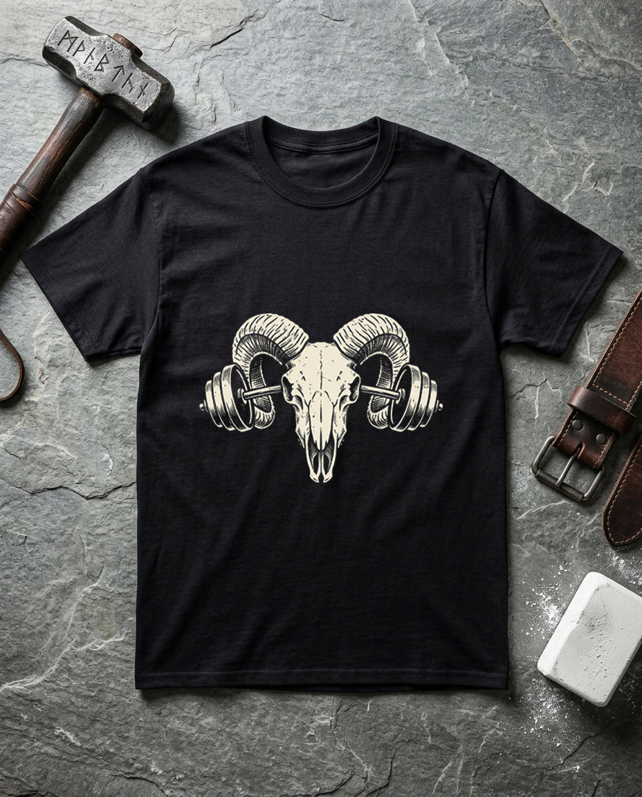 Ram Skull & Barbell