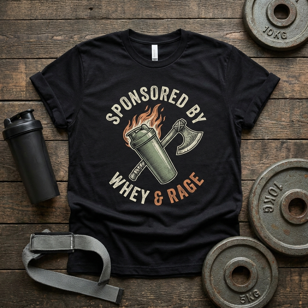Sponsored by Whey & Rage t-shirt